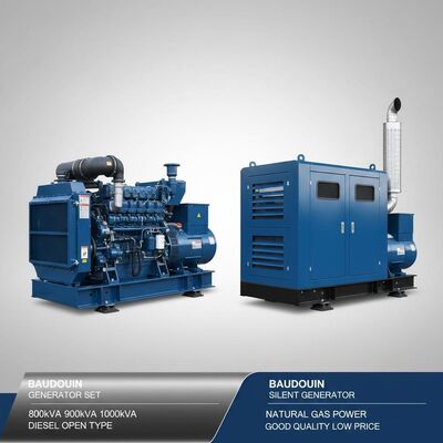 バウドウイン 800kva 900kva 1000kva ジェネレーター 静かなオープンタイプ ディーゼルジェネレーター セット 良い品質 低価格 天然ガス発電機