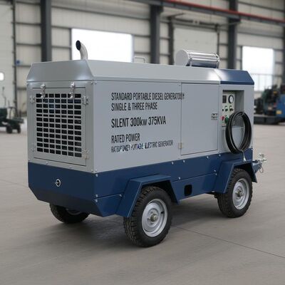 標準型ポータブルディーゼル発電機 シングル&トリーフェーズ サイレント 300kW 375KVA 定位電源 ポータブル電気発電機